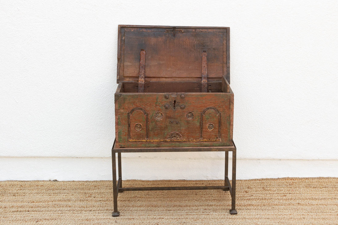 19th Century Teak Cash Box End Table