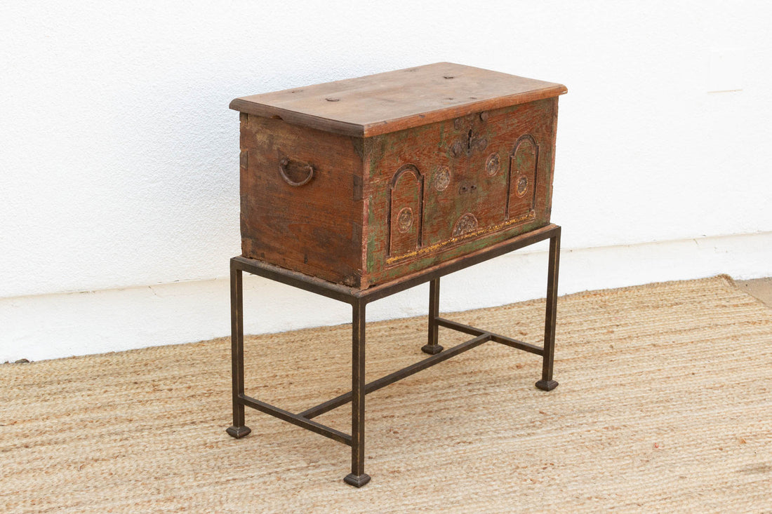 19th Century Teak Cash Box End Table