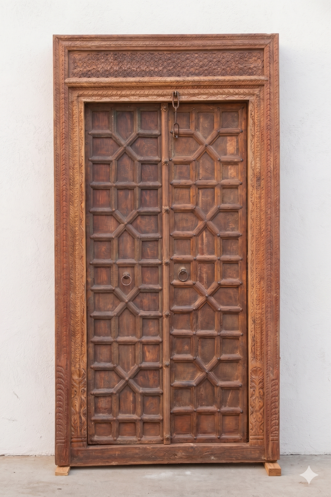 Antique Indian Haveli Portal Carved Teak Door