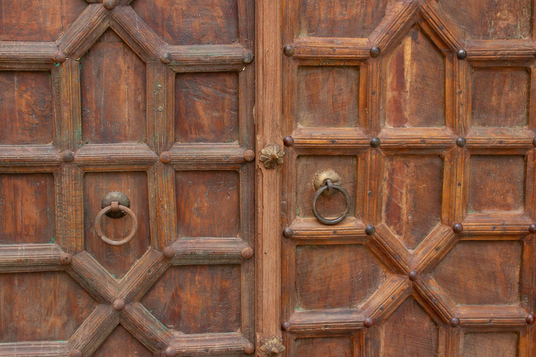 Antique Indian Haveli Portal Carved Teak Door