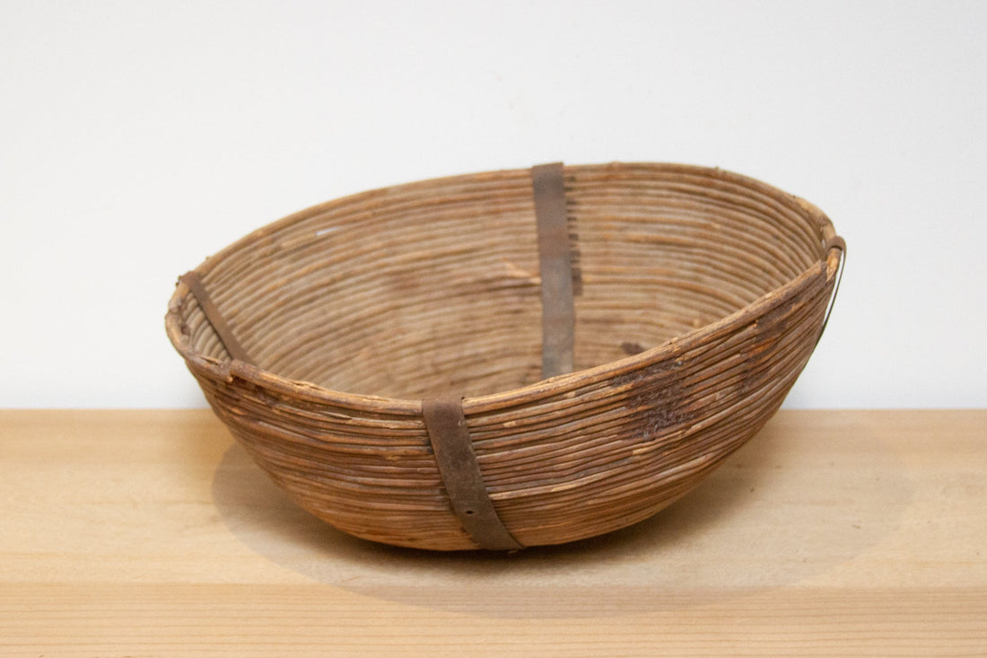 Large Iron Strap Vintage Basket-Digha