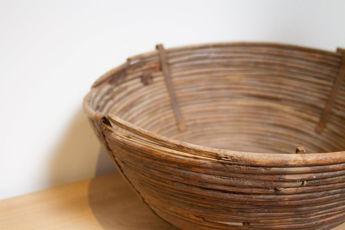 Large Wicker Vegetable Basket-Kurseong
