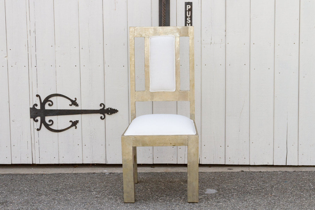 Vintage Silver Linen Dining Chair