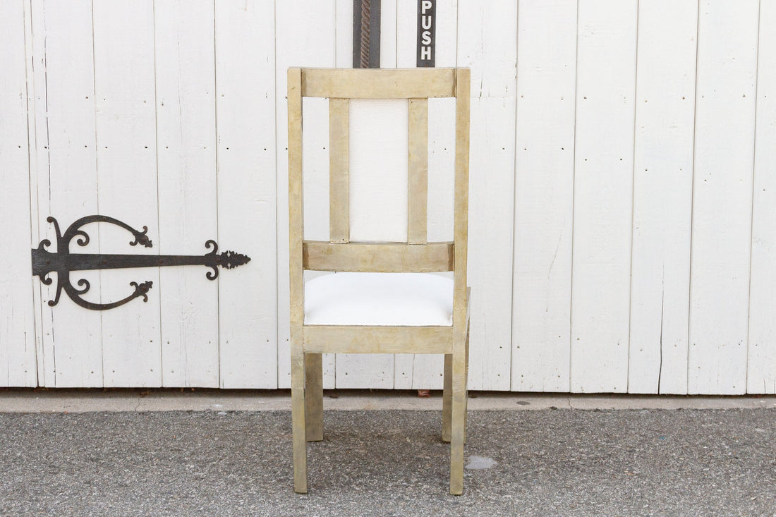 Vintage Silver Linen Dining Chair