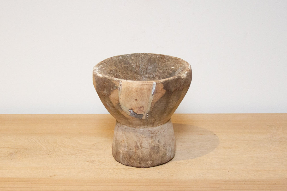 Rustic Farmhouse Teak Candle Holder-Puri
