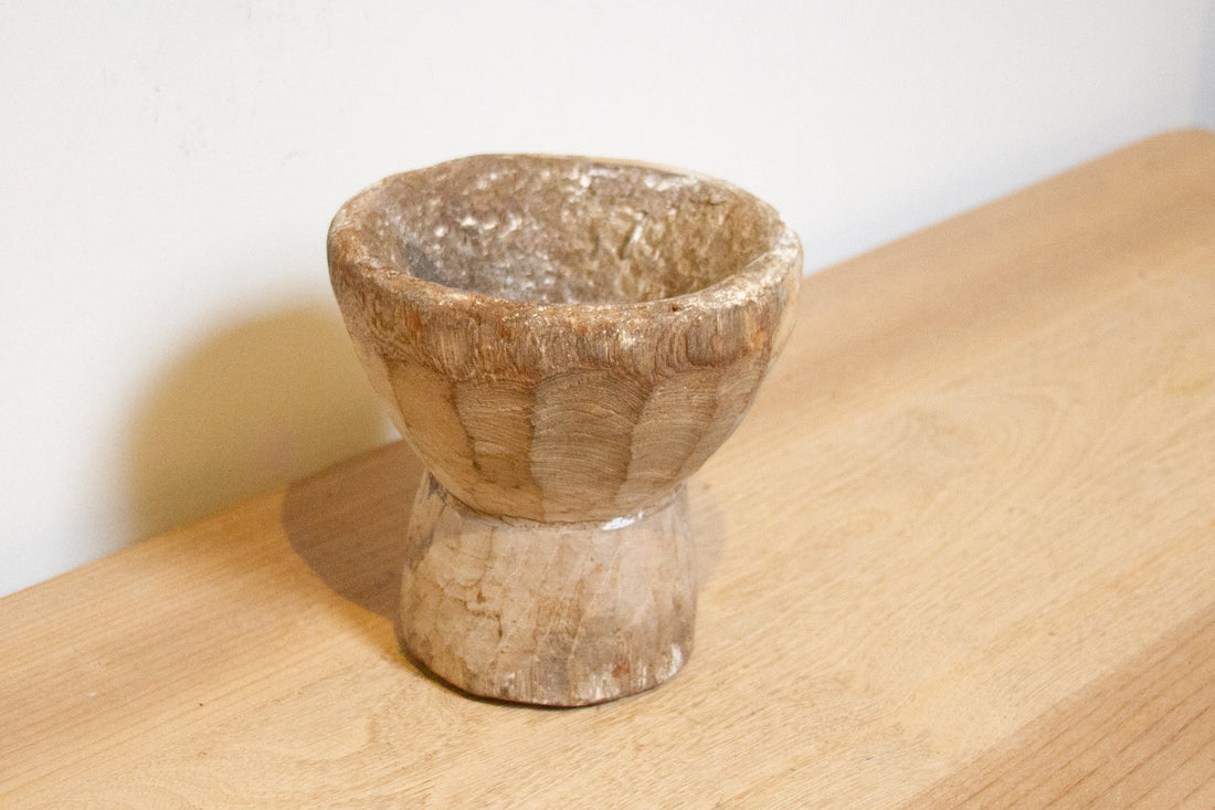 Rustic Farmhouse Teak Candle Holder-Puri