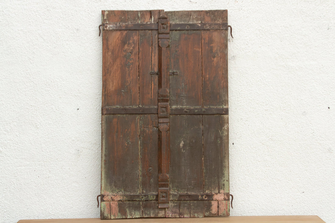 19th Century Rustic Indian Teak Window/Wall Art