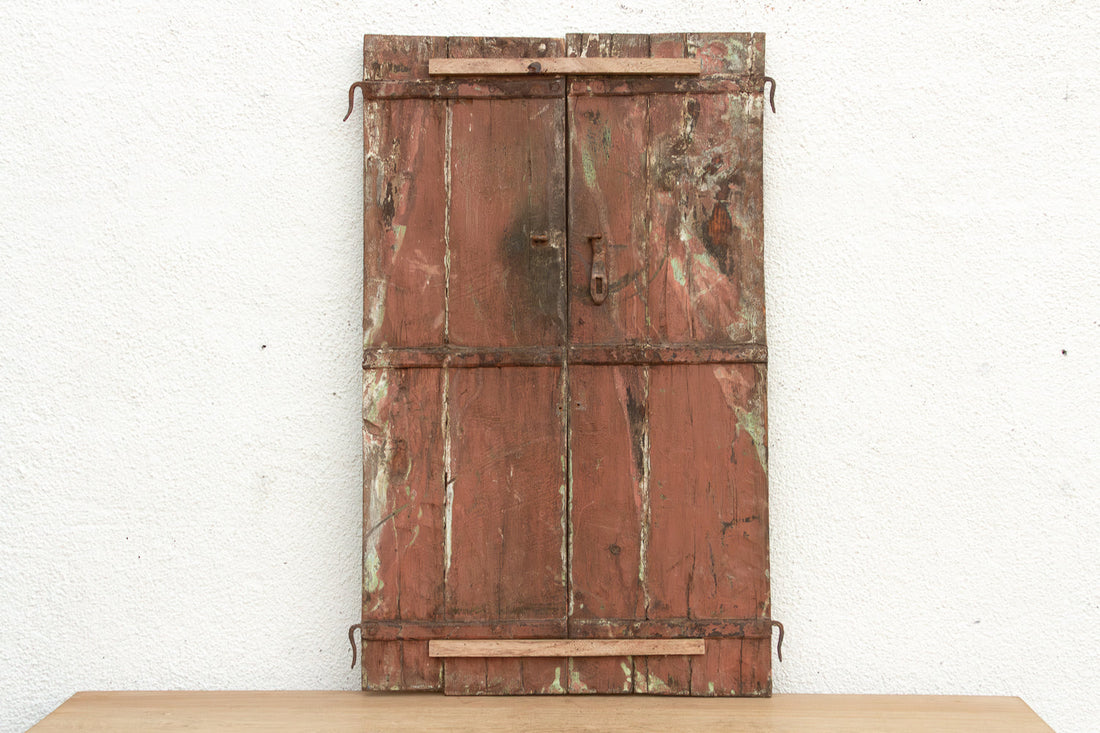 19th Century Rustic Indian Teak Window/Wall Art