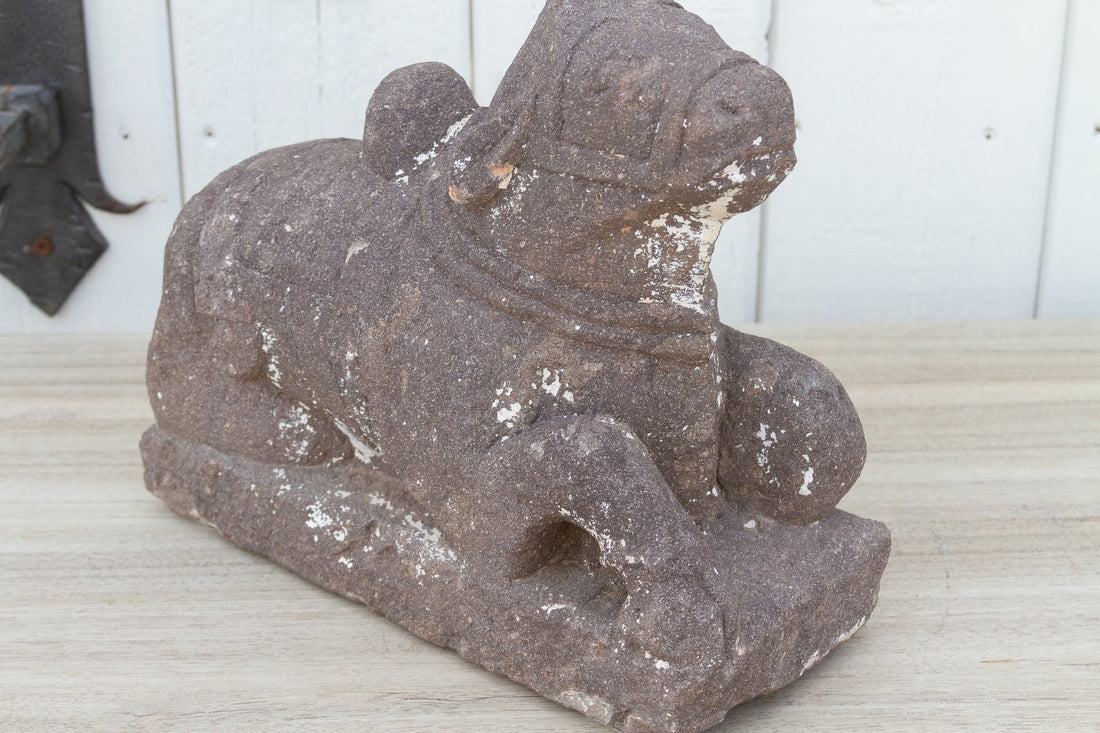 Antique Primitive Indian Stone Nandi