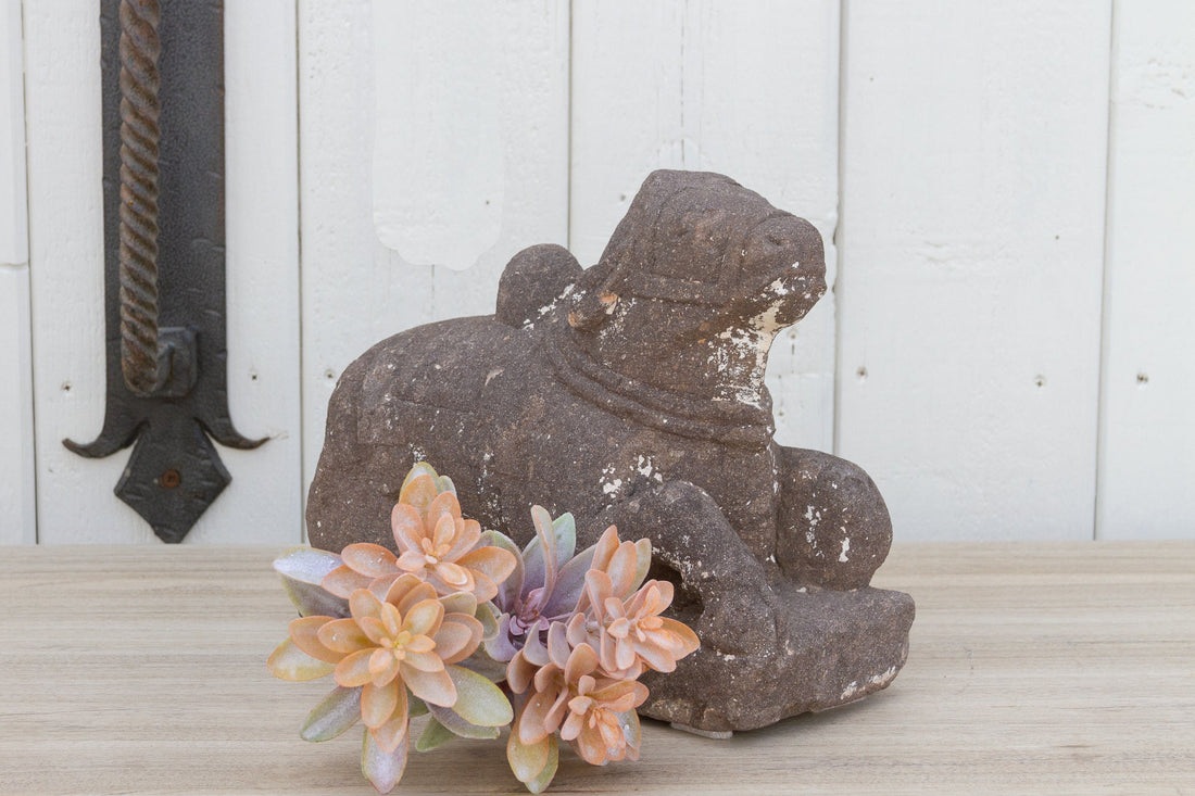 Antique Primitive Indian Stone Nandi