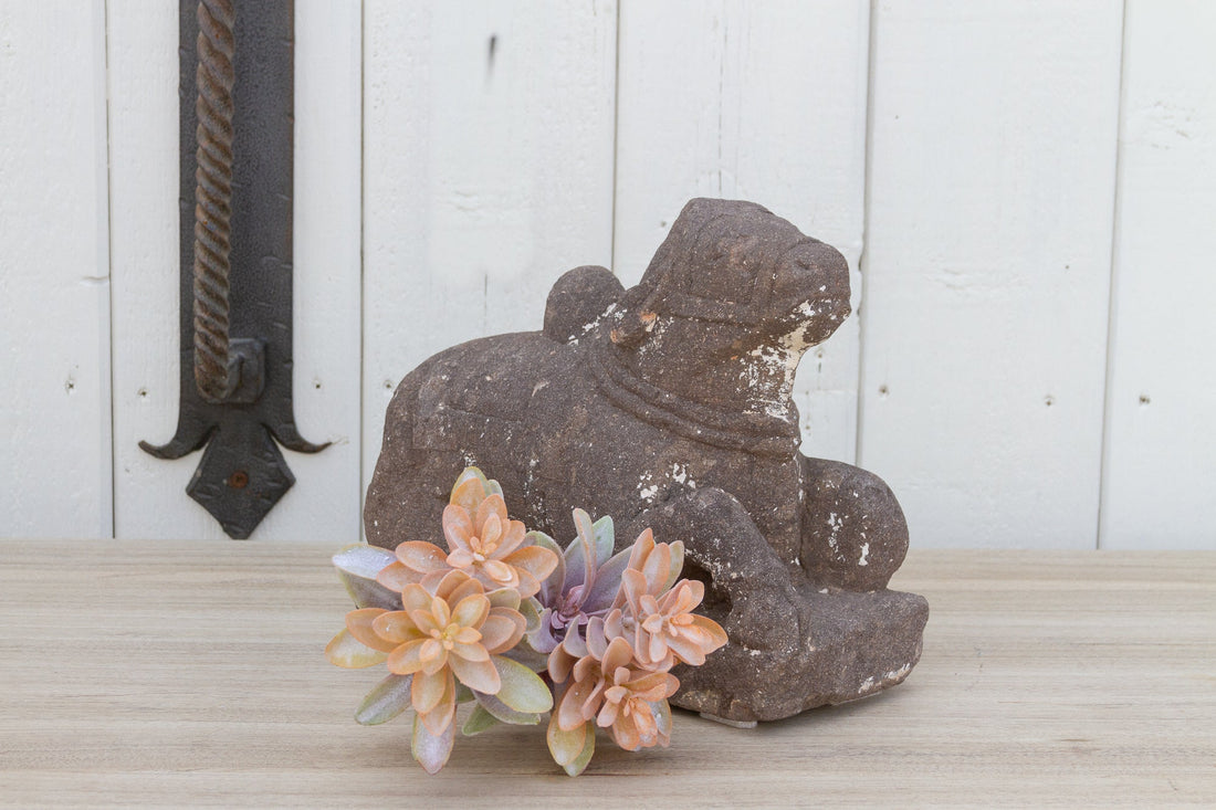 Antique Primitive Indian Stone Nandi