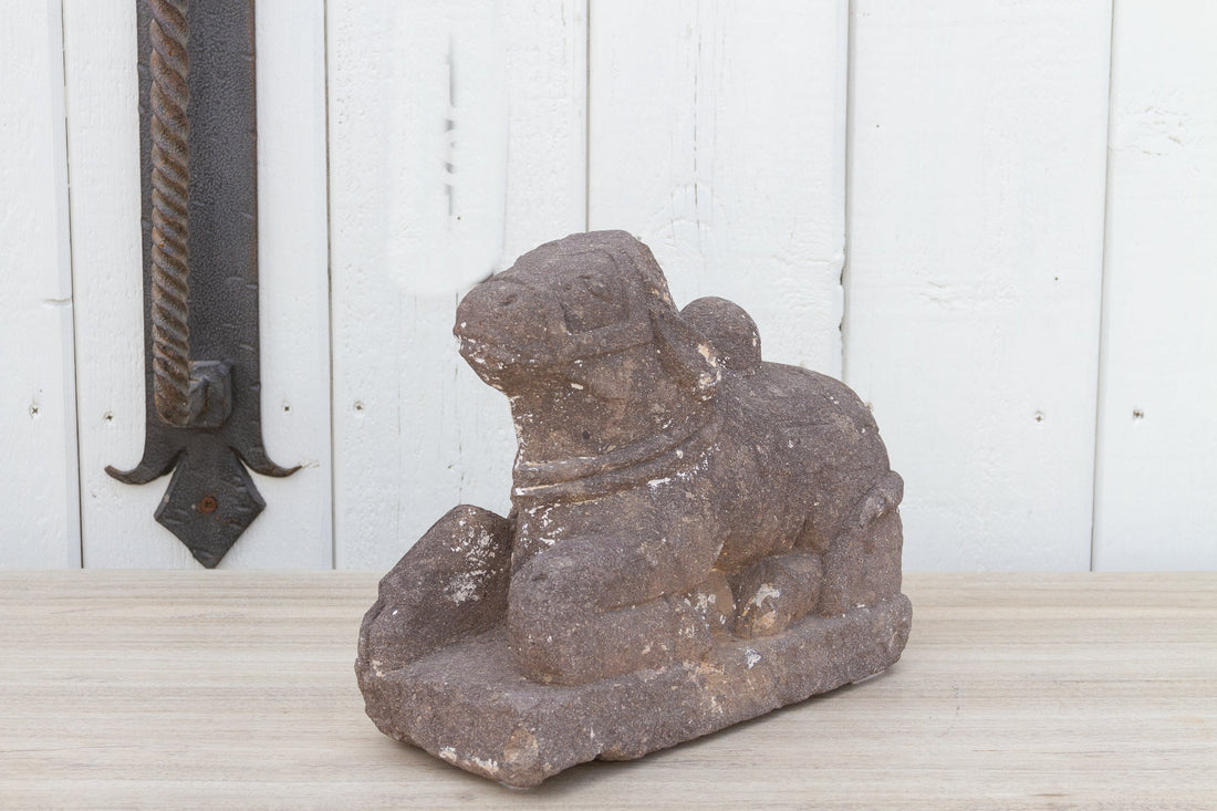 Antique Primitive Indian Stone Nandi