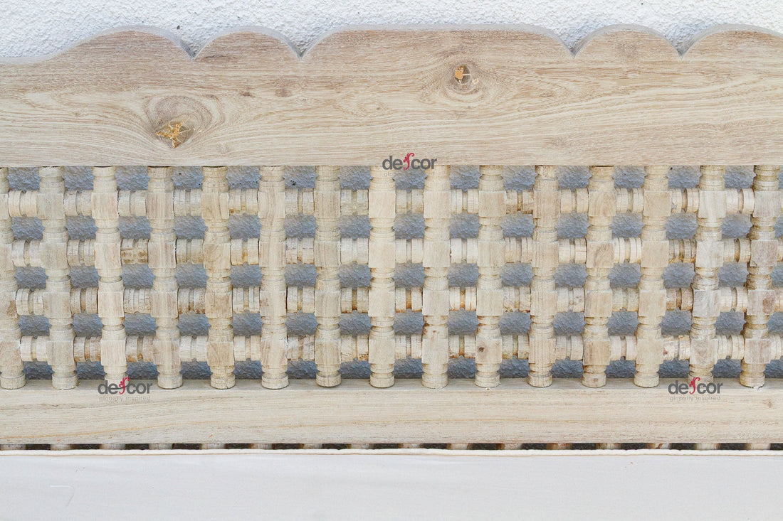 Sun-Bleached Serenity Moroccan Mousharabi Teak Daybed
