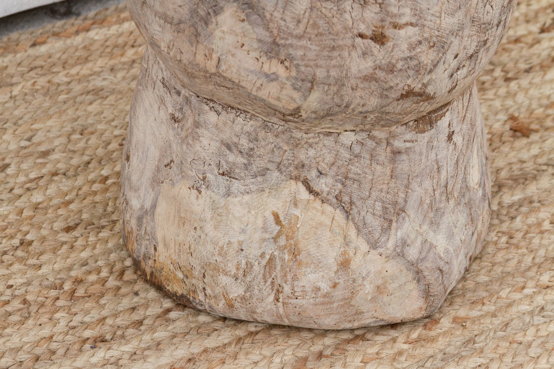 Antique Farmhouse Teak Grinder Pot