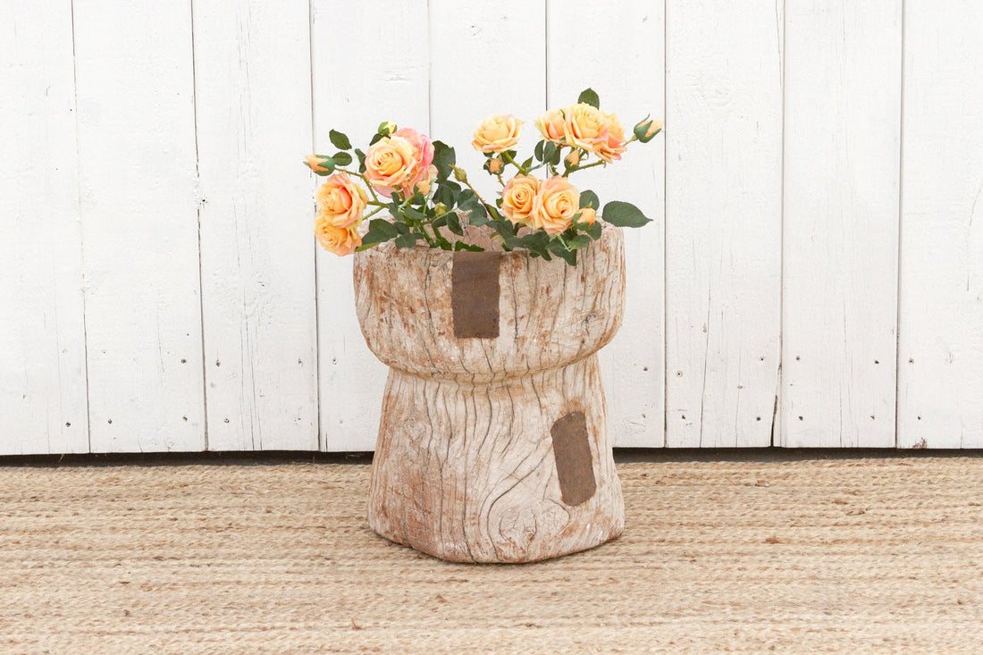 Oxidized Teak Indian Planter