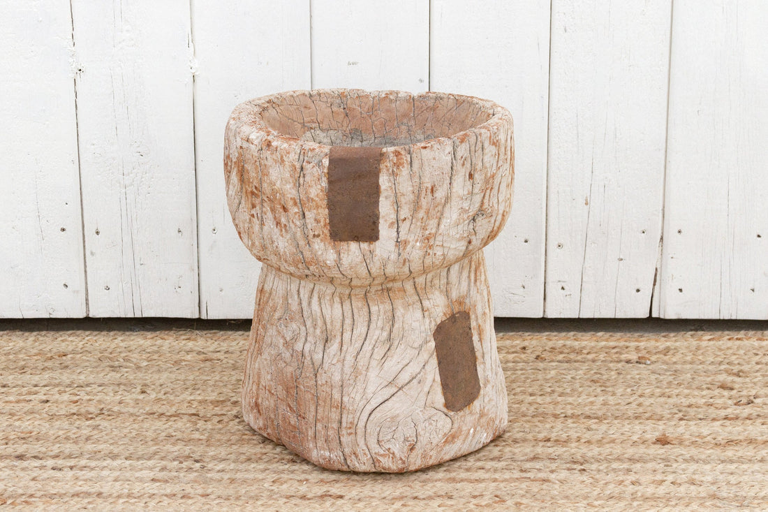 Oxidized Teak Indian Planter