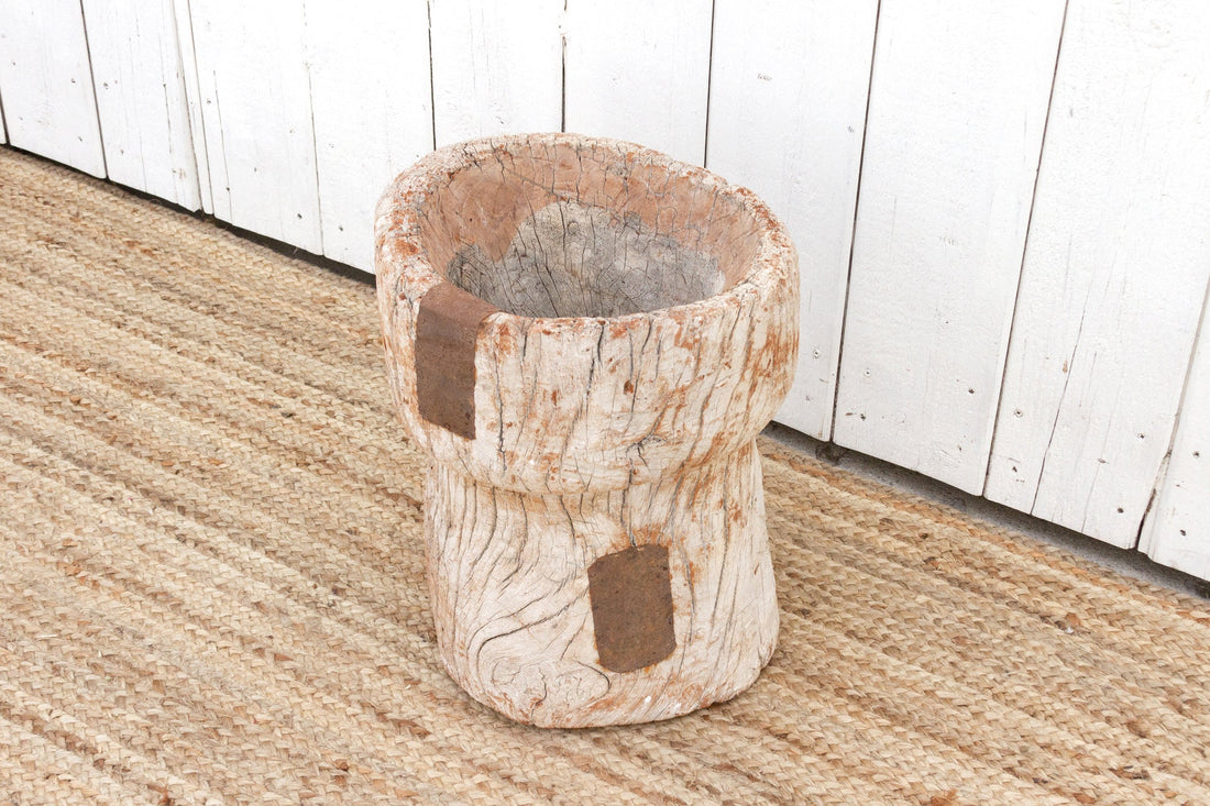 Oxidized Teak Indian Planter