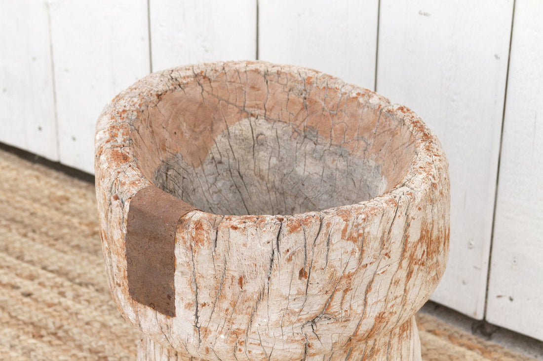 Oxidized Teak Indian Planter