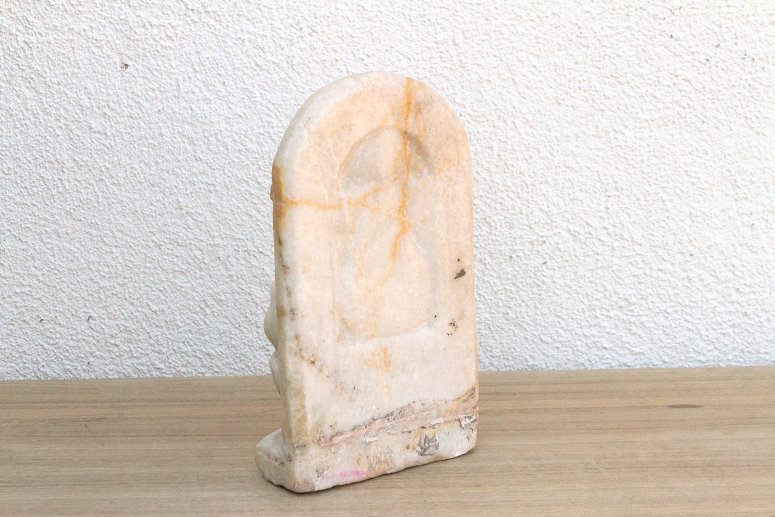 Antique White Marble Indian Deity Sculpture