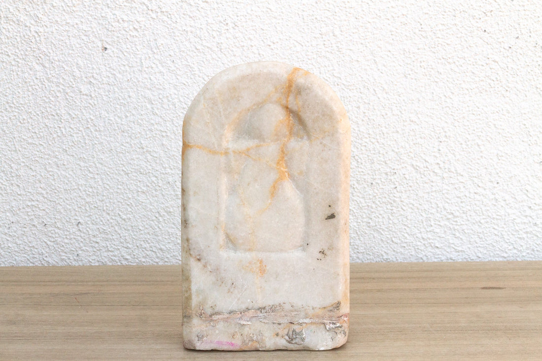 Antique White Marble Indian Deity Sculpture