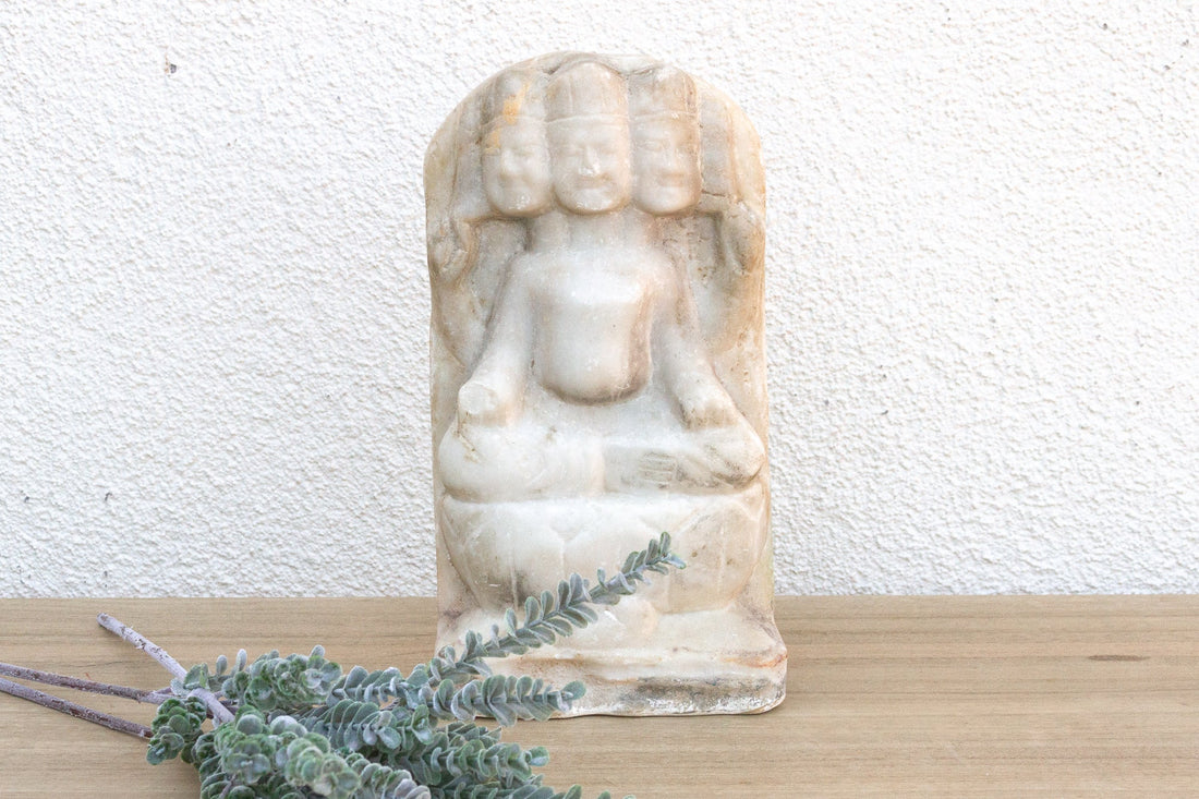 Antique Indian Marble Brahma Statue