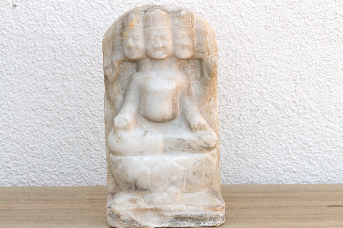 Antique Indian Marble Brahma Statue
