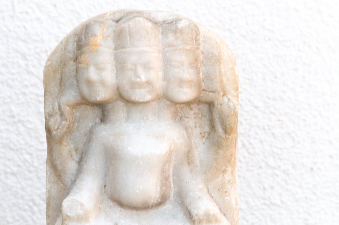 Antique Indian Marble Brahma Statue
