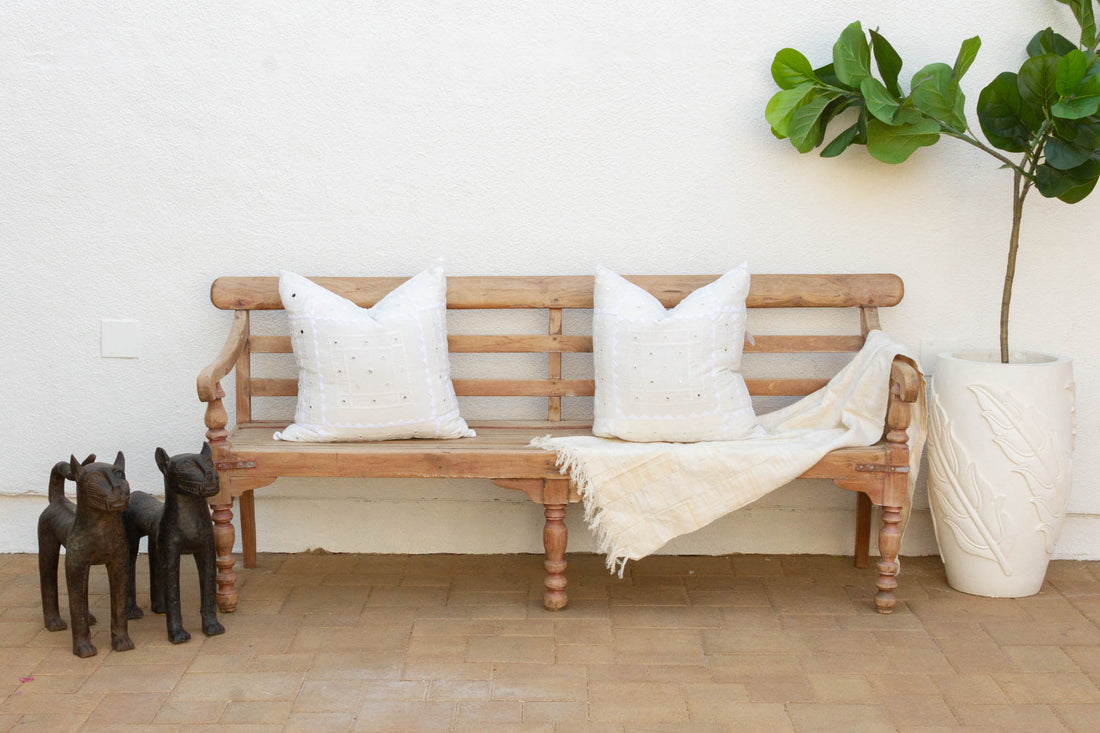 Bleached Teak Colonial Bench