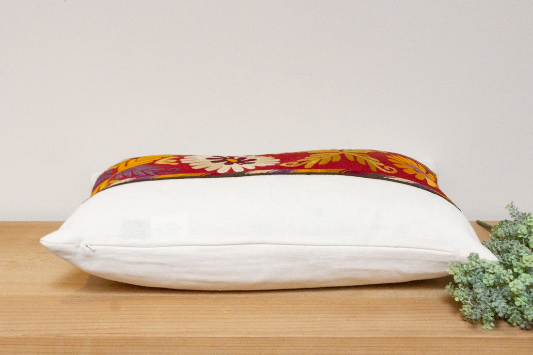 Hinna Antique Uzbek Suzani Linen Pillow