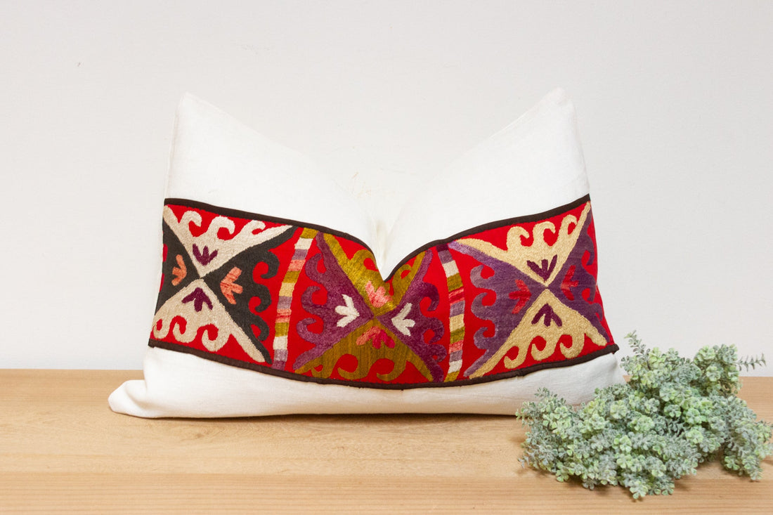 Liali Antique Uzbek Suzani Linen Pillow