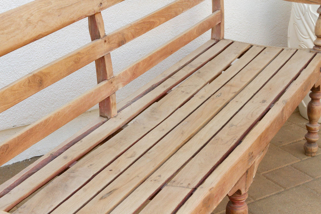 Bleached Teak Colonial Bench