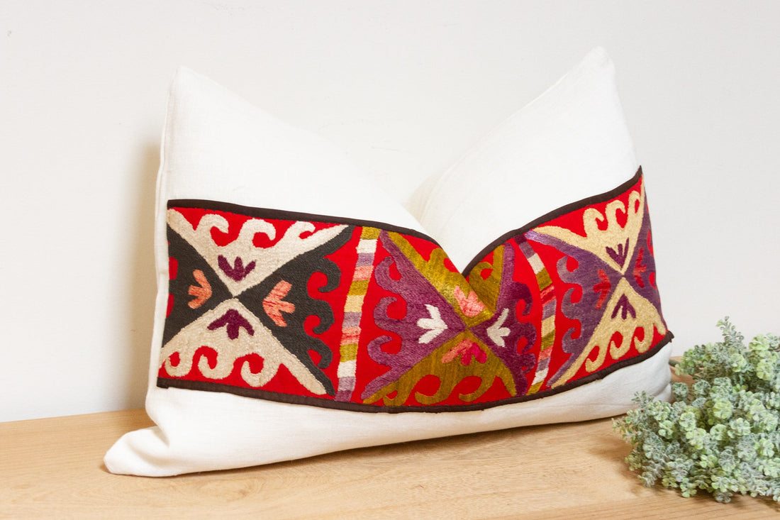 Liali Antique Uzbek Suzani Linen Pillow
