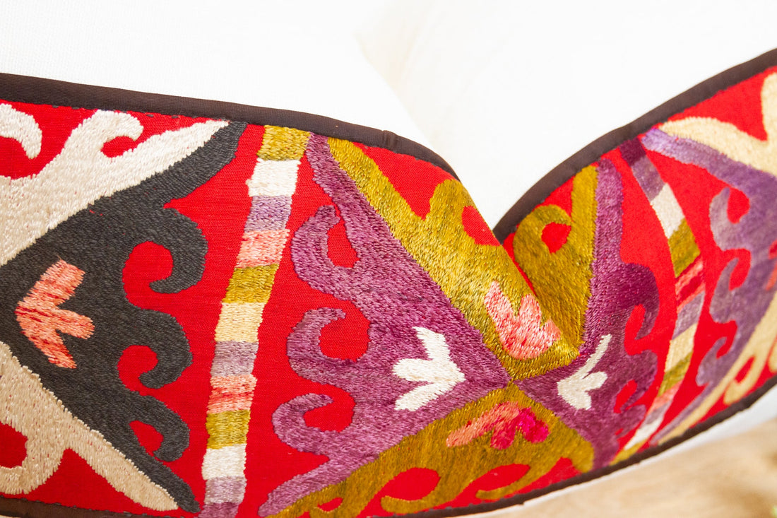 Liali Antique Uzbek Suzani Linen Pillow