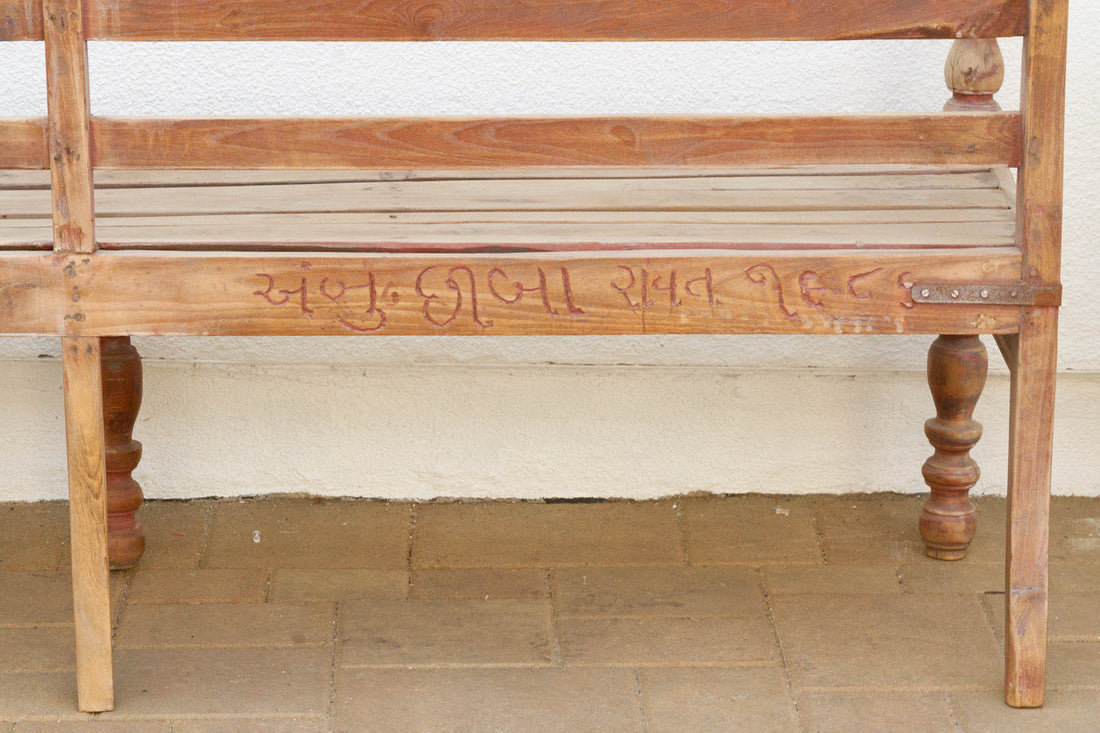 Bleached Teak Colonial Bench
