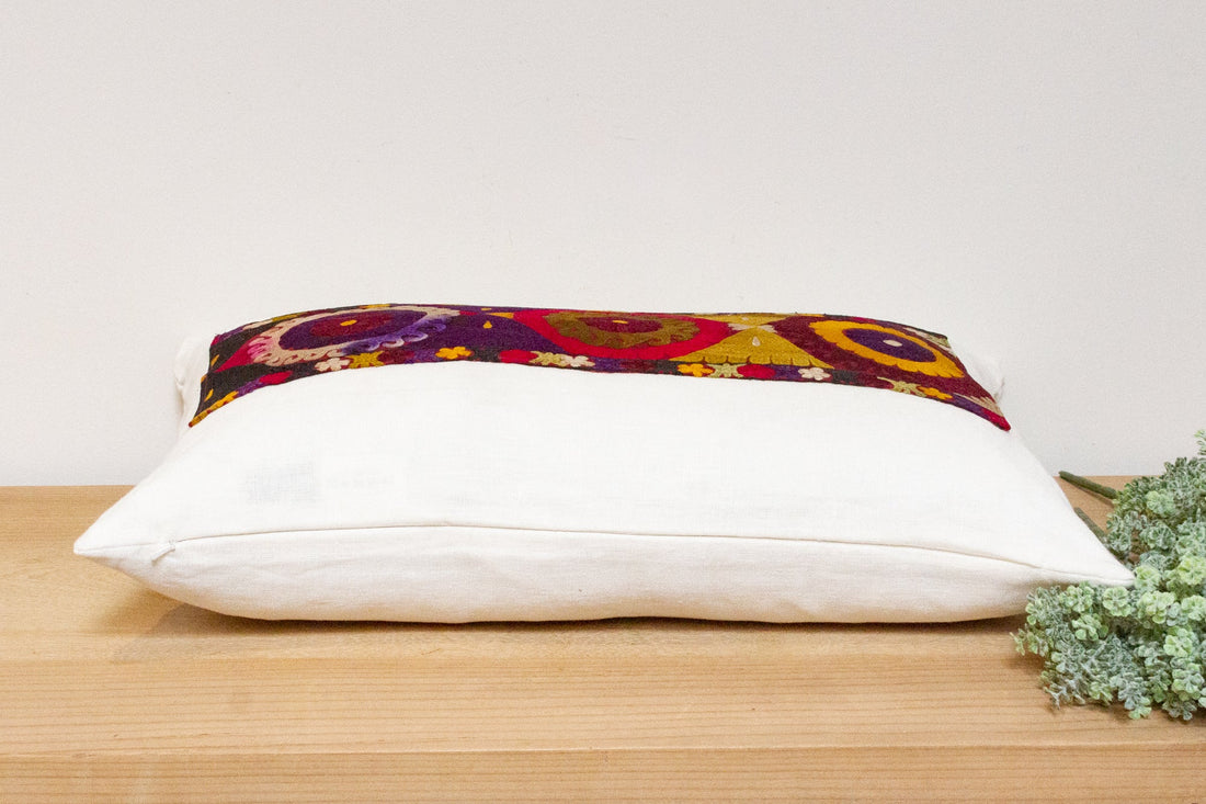 Samar Antique Uzbek Suzani Linen Pillow