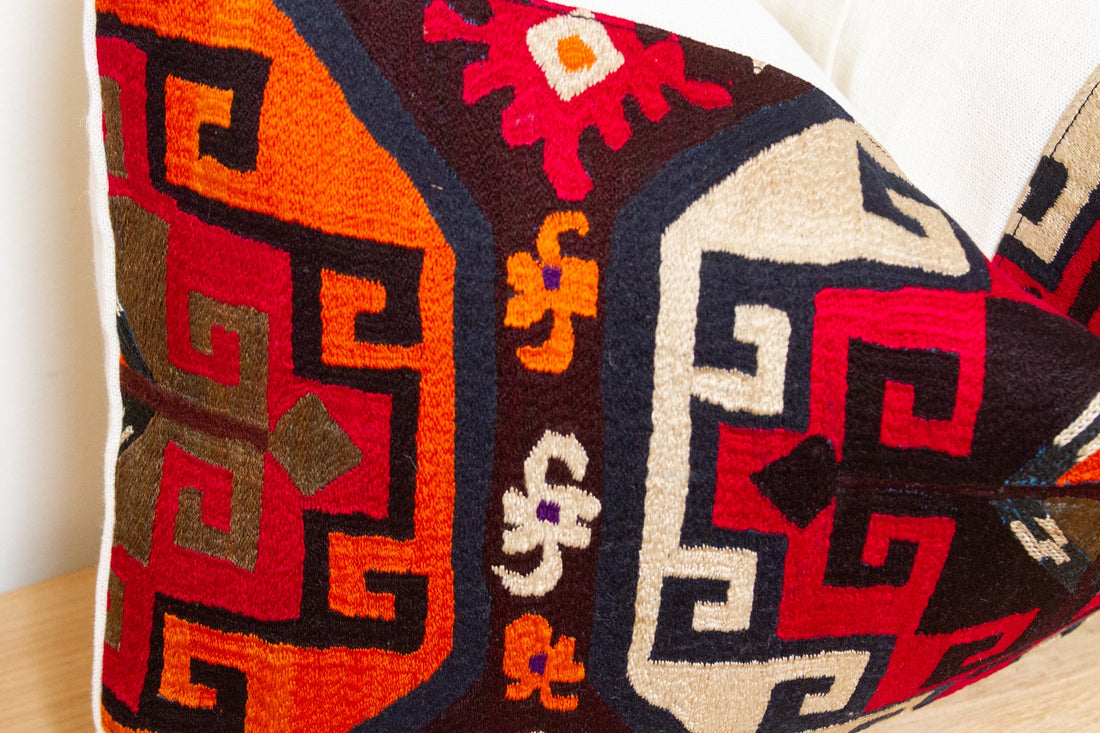 Lasya Antique Lakai Tribe Linen Pillow