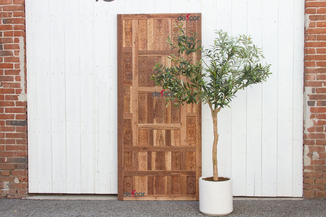 Reclaimed Teak Carved Spanish Paneled Door