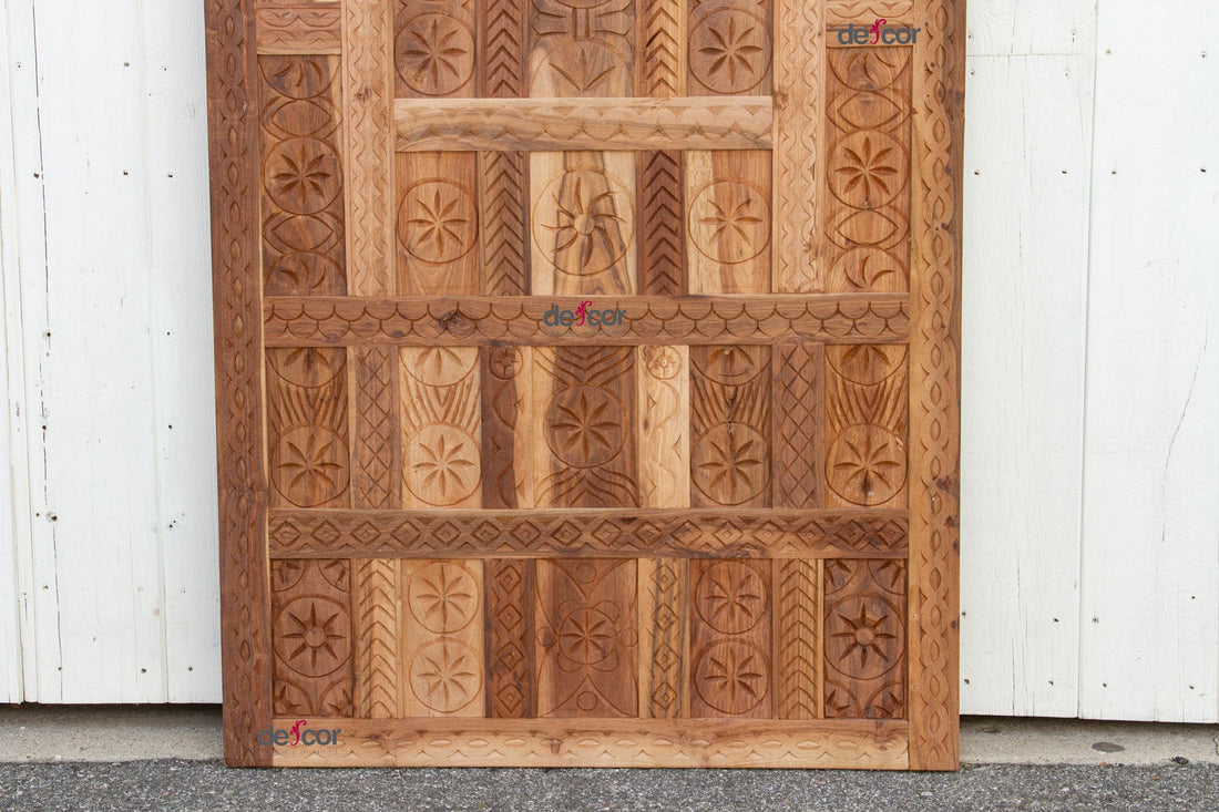 Reclaimed Teak Carved Spanish Paneled Door
