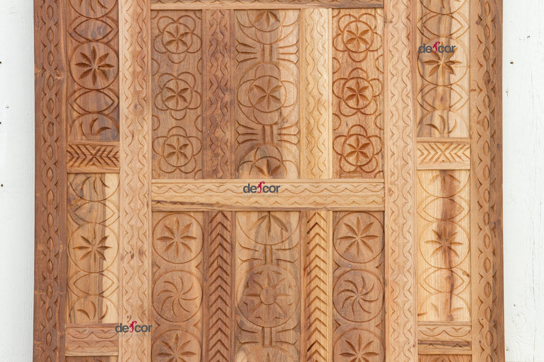 Reclaimed Teak Carved Spanish Paneled Door