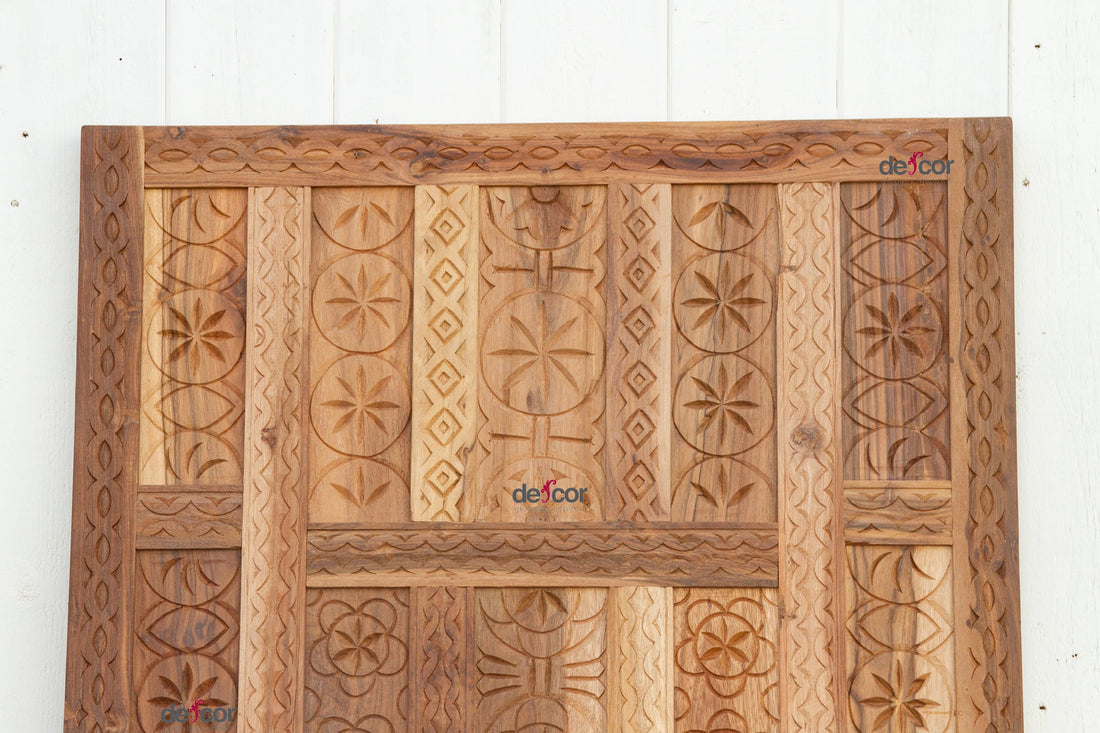 Reclaimed Teak Carved Spanish Paneled Door