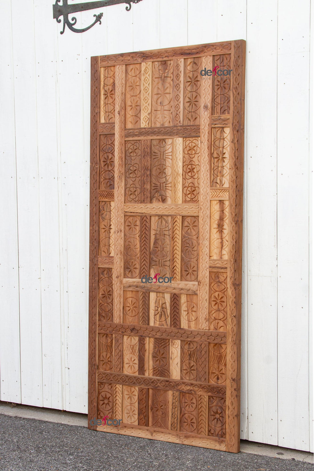 Reclaimed Teak Carved Spanish Paneled Door