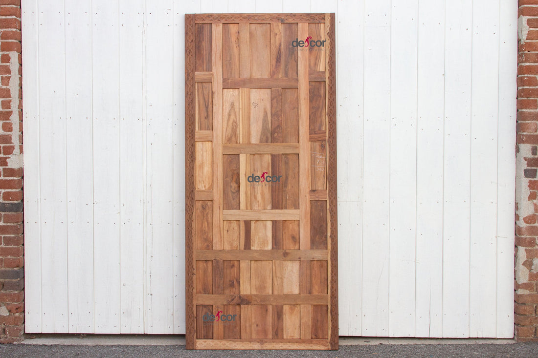Reclaimed Teak Carved Spanish Paneled Door