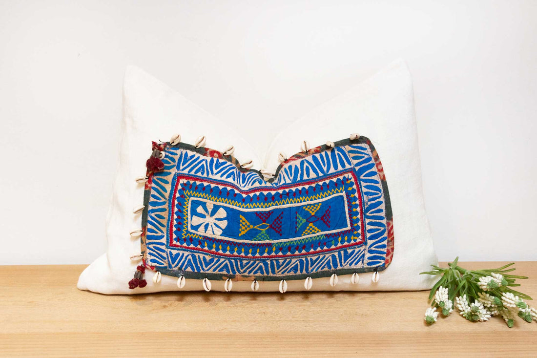 Mabali Himalayas Tribal Antique Linen Pillow