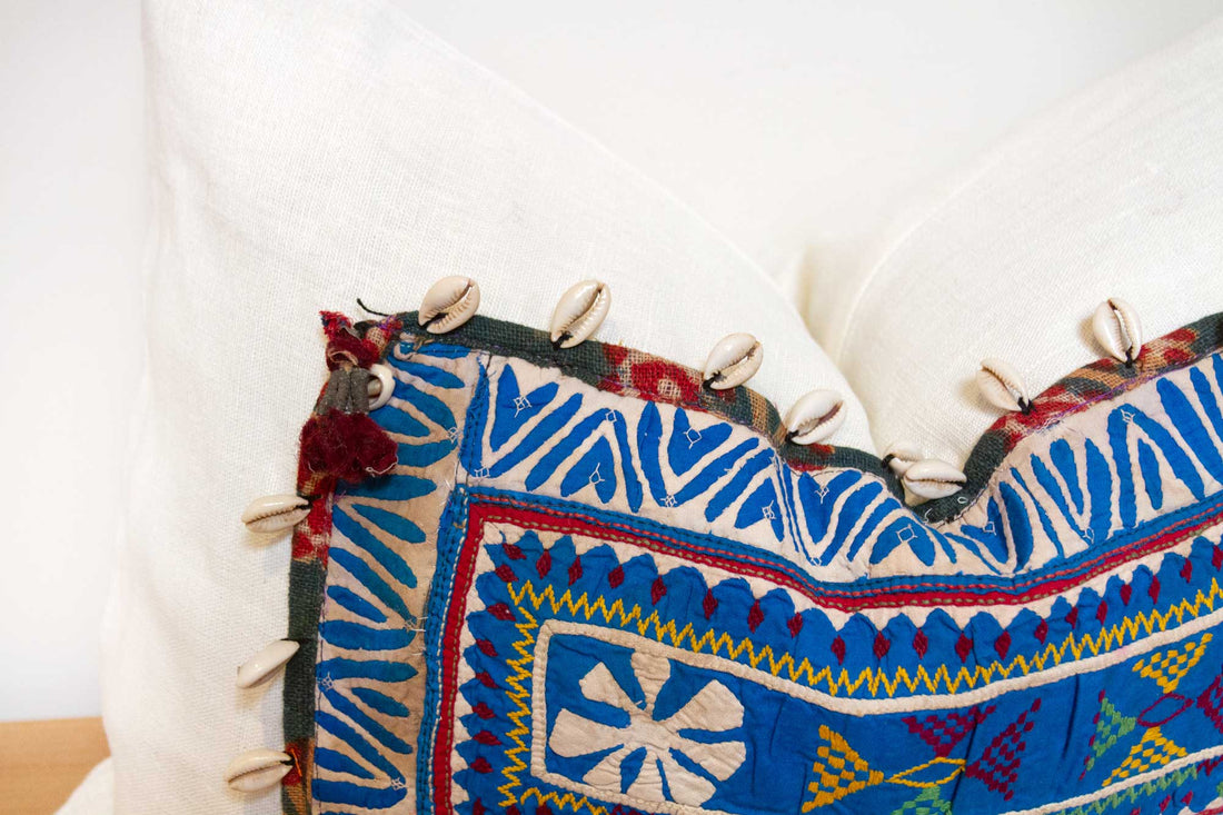 Mabali Himalayas Tribal Antique Linen Pillow