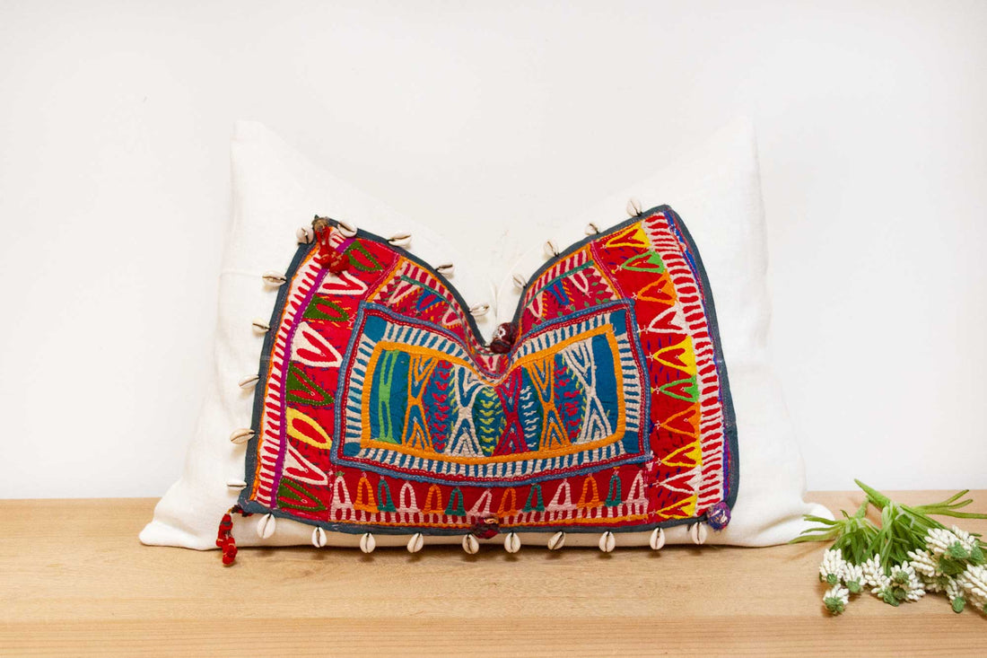Multicolor Himalayas Tribal Antique Linen Pillow
