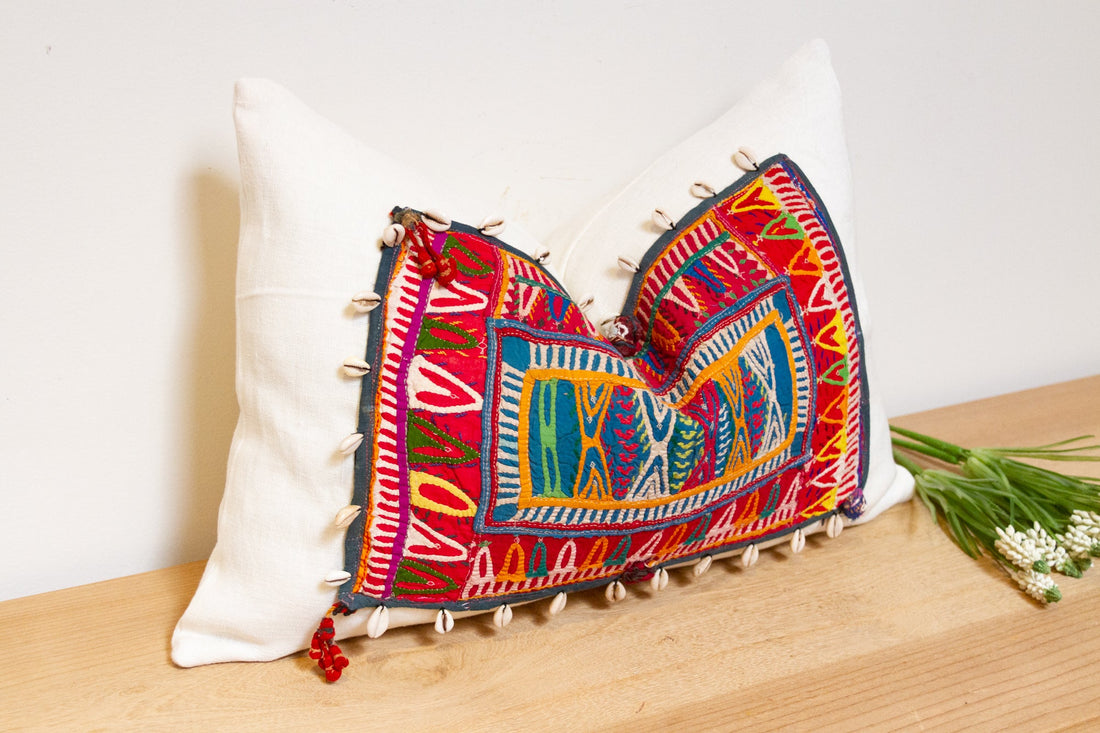 Multicolor Himalayas Tribal Antique Linen Pillow