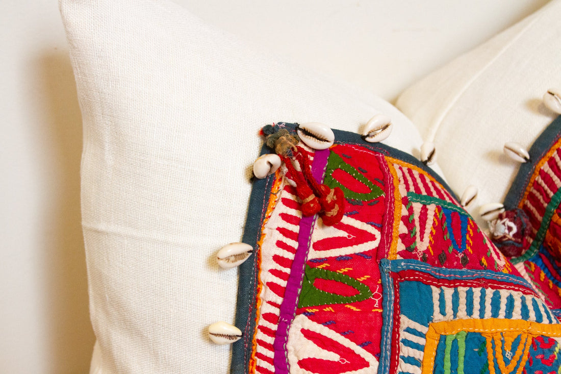 Multicolor Himalayas Tribal Antique Linen Pillow