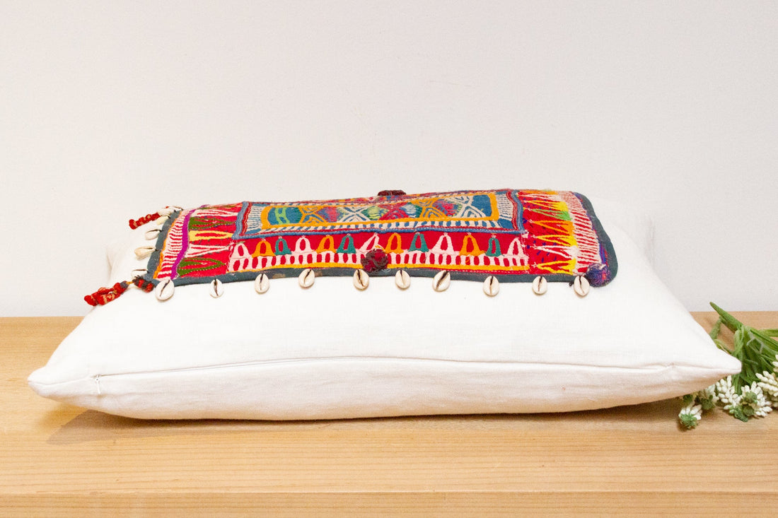 Multicolor Himalayas Tribal Antique Linen Pillow