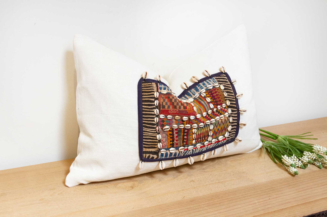 Diamond Himalayas Tribal Antique Linen Pillow