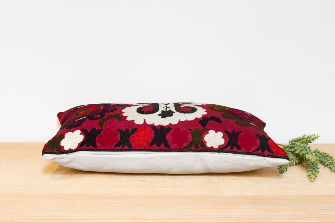 Pazir Antique Uzbek Suzani Linen Pillow